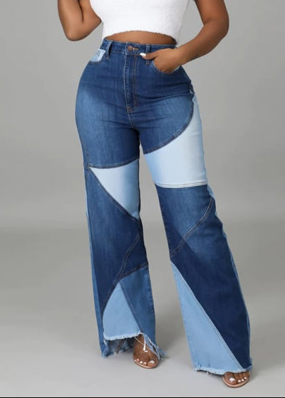 Summer Patchwork Denim Pants
